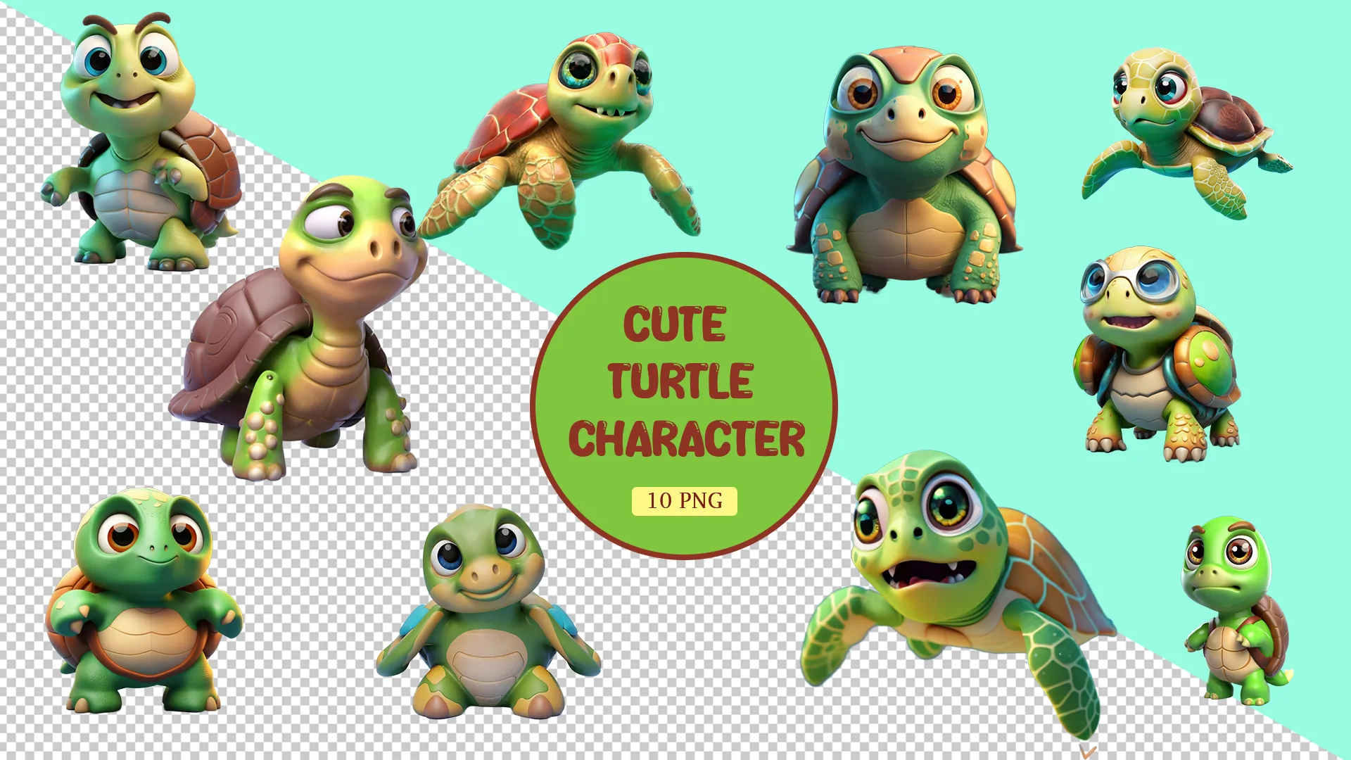 Funny Turtles 3D Pack image